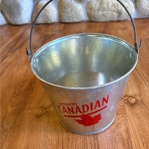 Molson Canadian Metal Beer Bucket with Handle